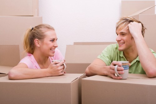 Commercial moving team planning an office relocation in Downham