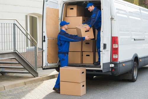 Removal van being loaded for a Downham property move
