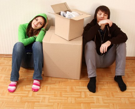 Moving van loading household items for a UK man and van service