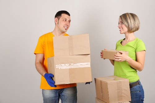 Boxes and furniture representing cubic-yard moving rates